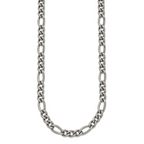 Chisel Titanium Polished 7mm Figaro Chain