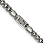 Chisel Titanium Polished 7mm Figaro Chain