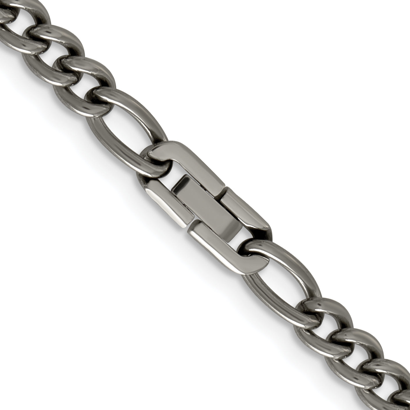 Chisel Titanium Polished 7mm Figaro Chain