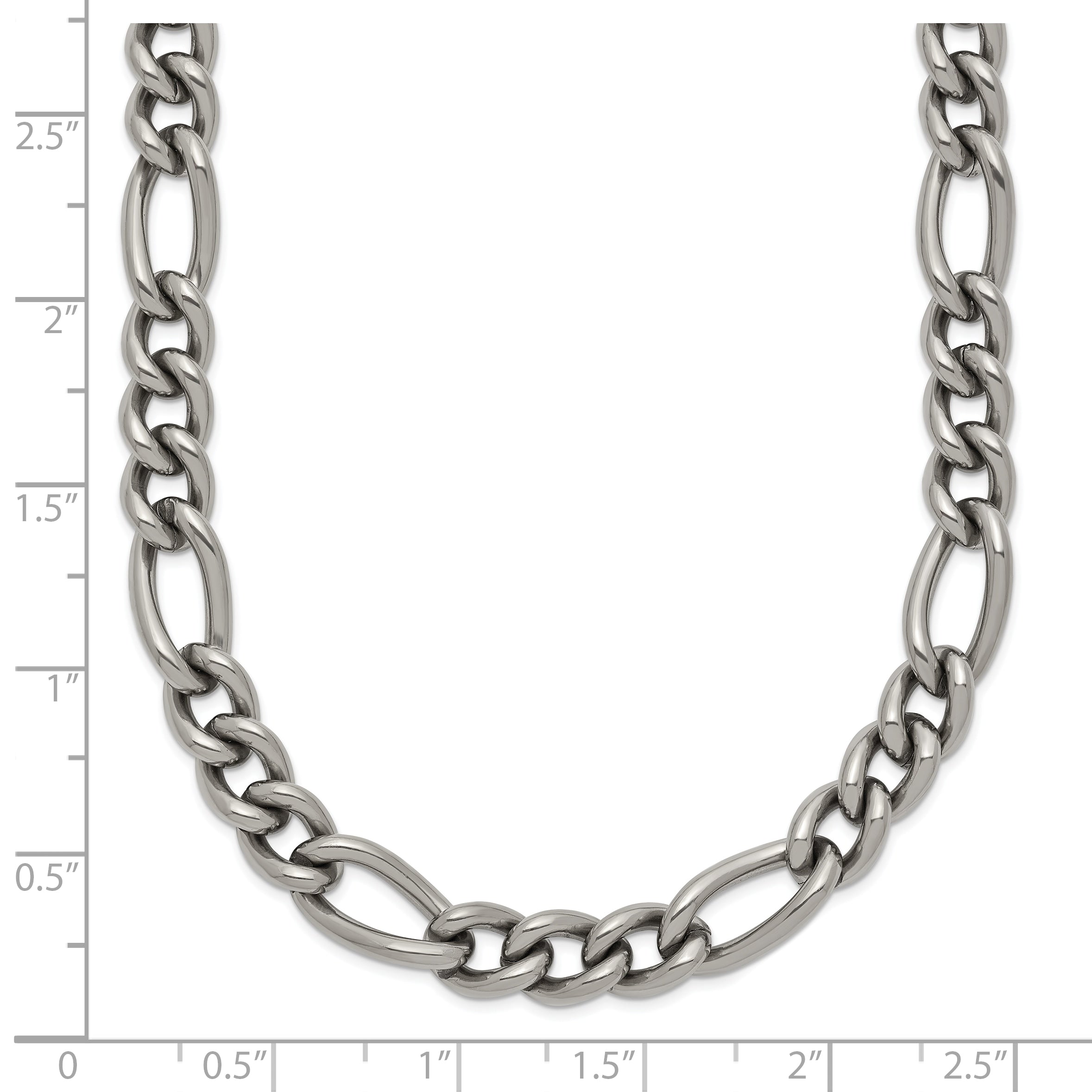 Chisel Titanium Polished 7mm 21.75 inch Figaro Chain
