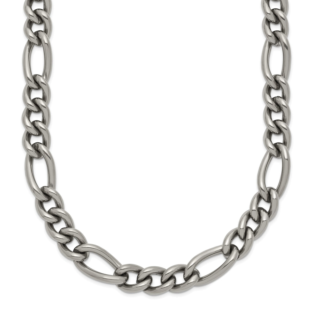 Men's Figaro Chain Necklace in Titanium, 7mm, 20–24 Inch - Sophia Jewelers Main image