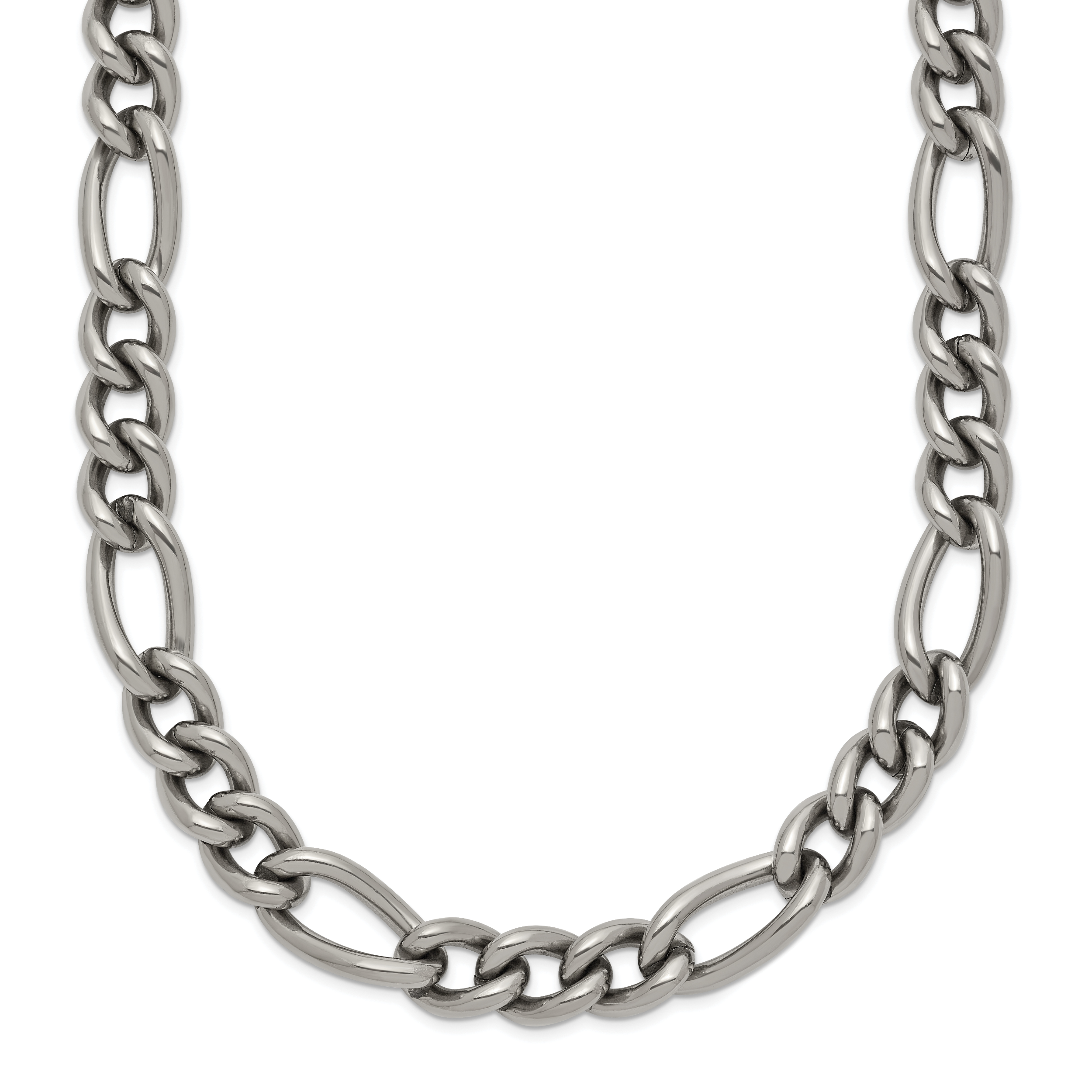 Chisel Titanium Polished 7mm Figaro Chain Main image
