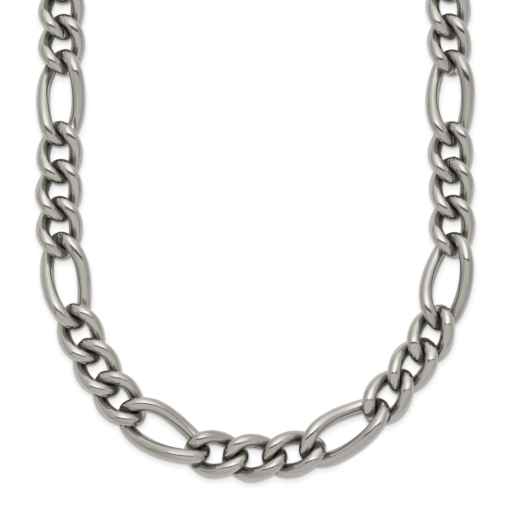 Chisel Titanium Polished 7mm Figaro Chain