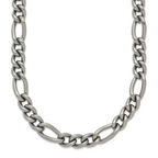 Chisel Titanium Polished 7mm Figaro Chain