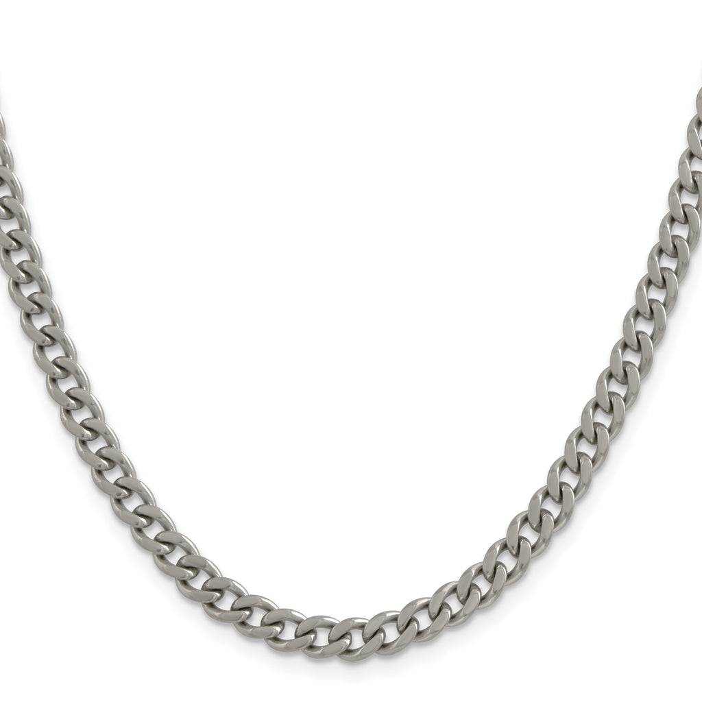Men's Titanium Curb Chain Necklace 5.5mm