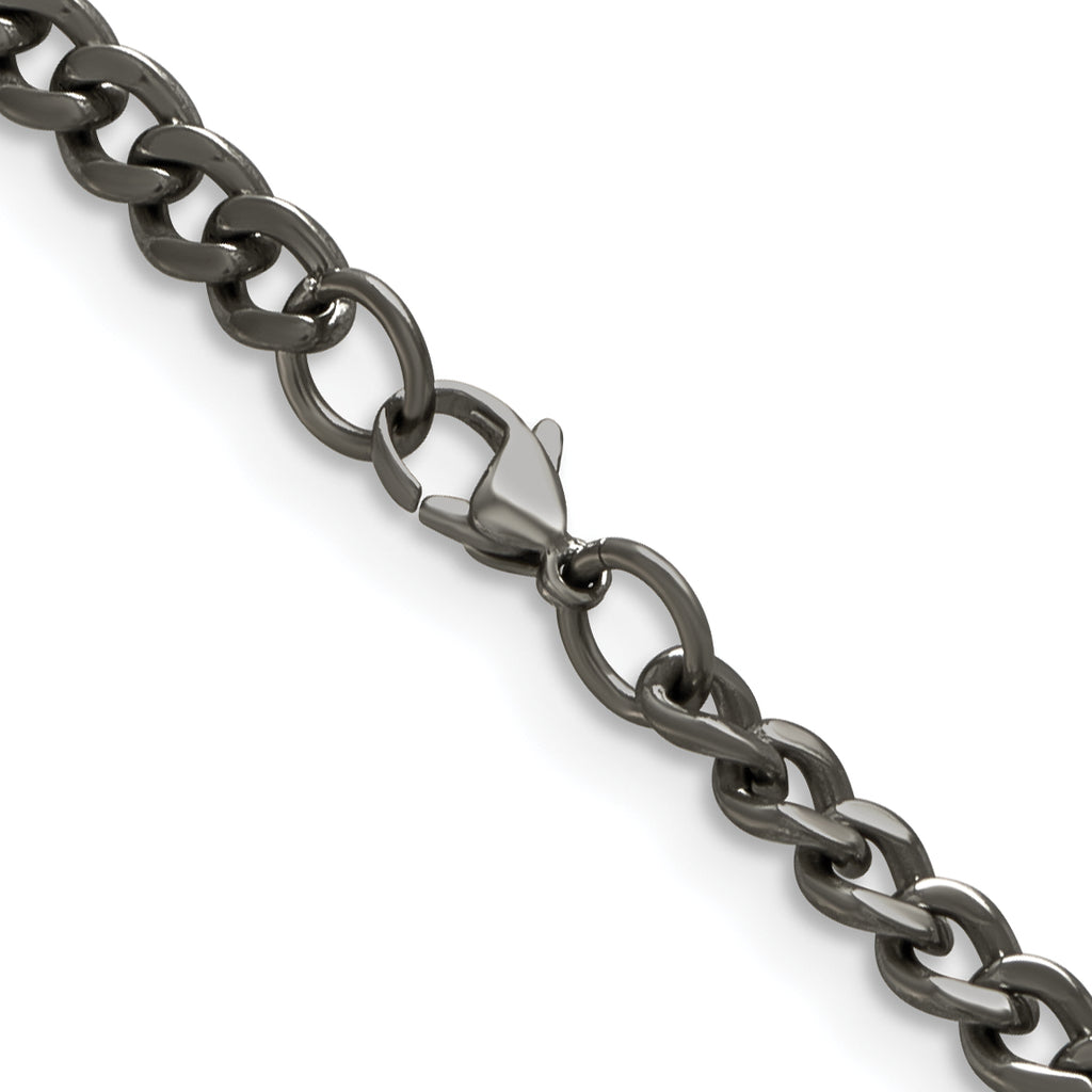 Men's Titanium Curb Chain Necklace 5.5mm