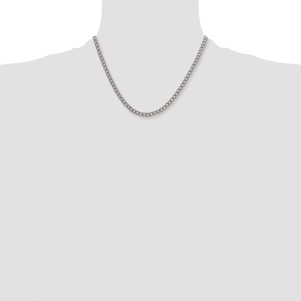 Men's Titanium Curb Chain Necklace 5.5mm