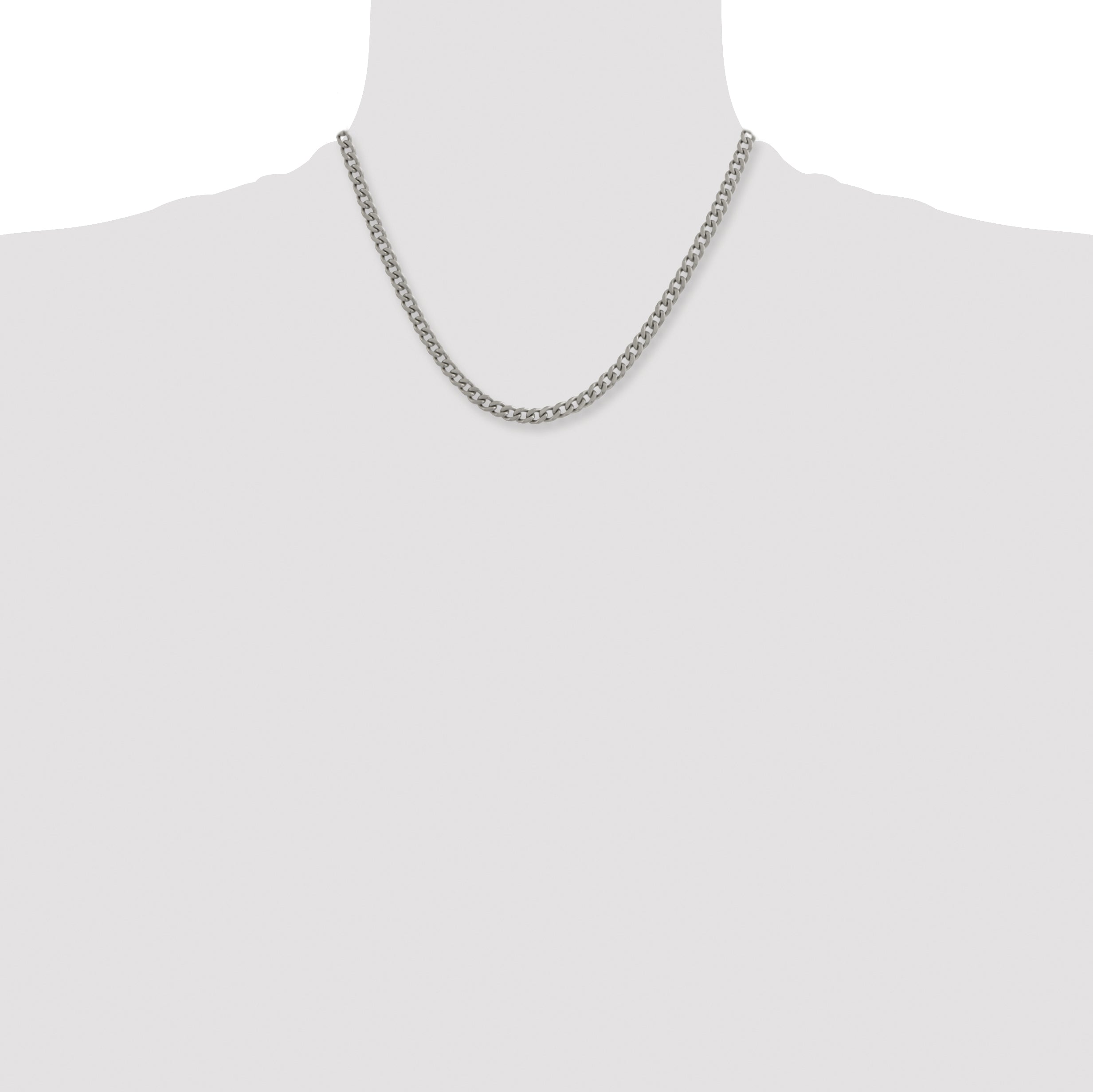 Men's Titanium Curb Chain Necklace 5.5mm
