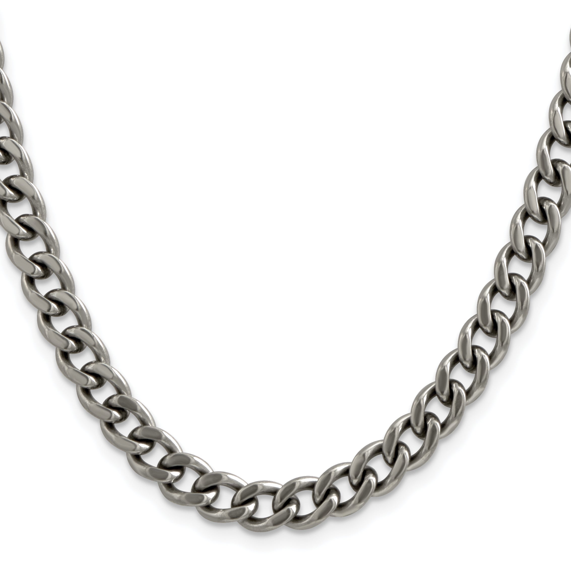 Men's Titanium Curb Chain Necklace 7.5mm Secondary image