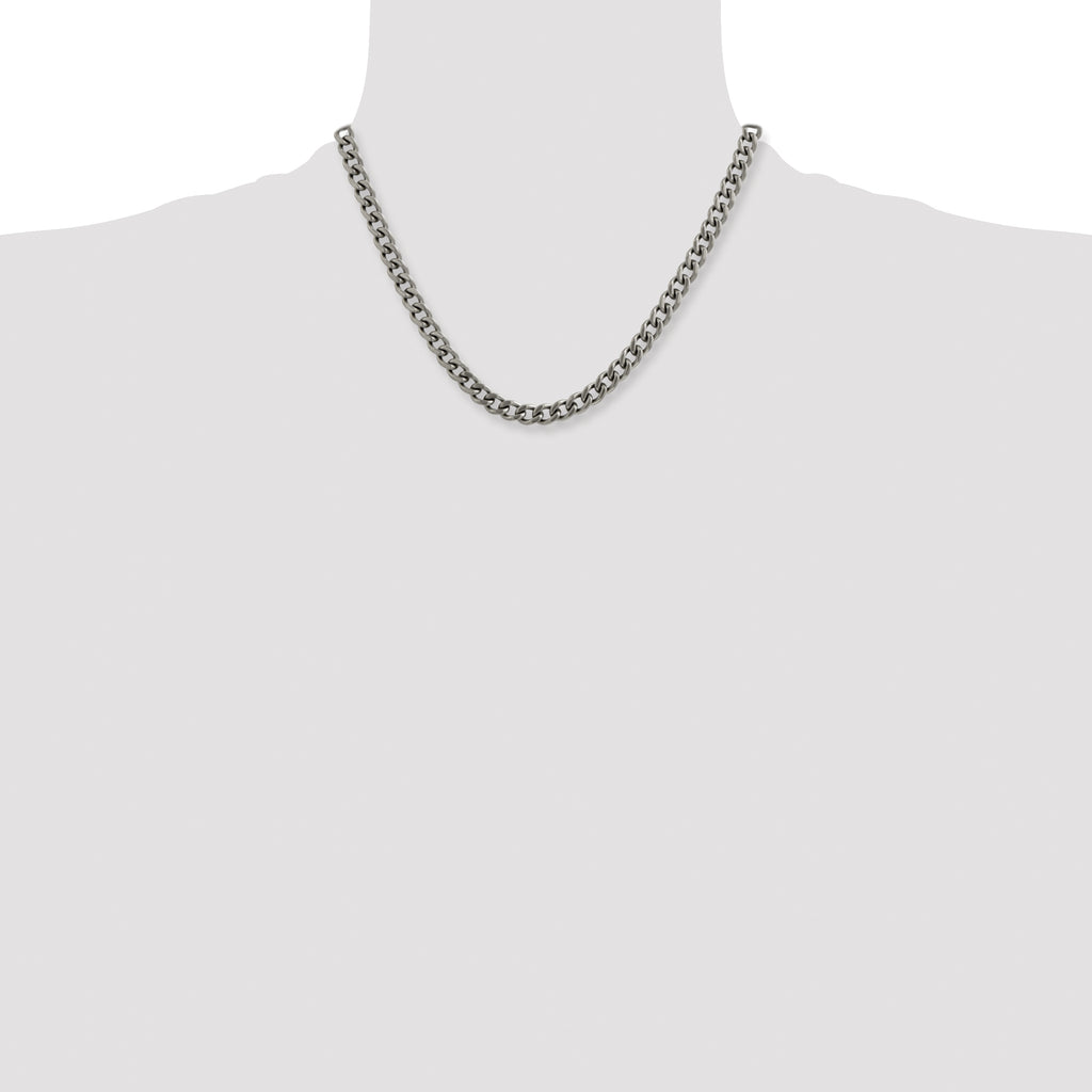 Men's Titanium Curb Chain Necklace 7.5mm