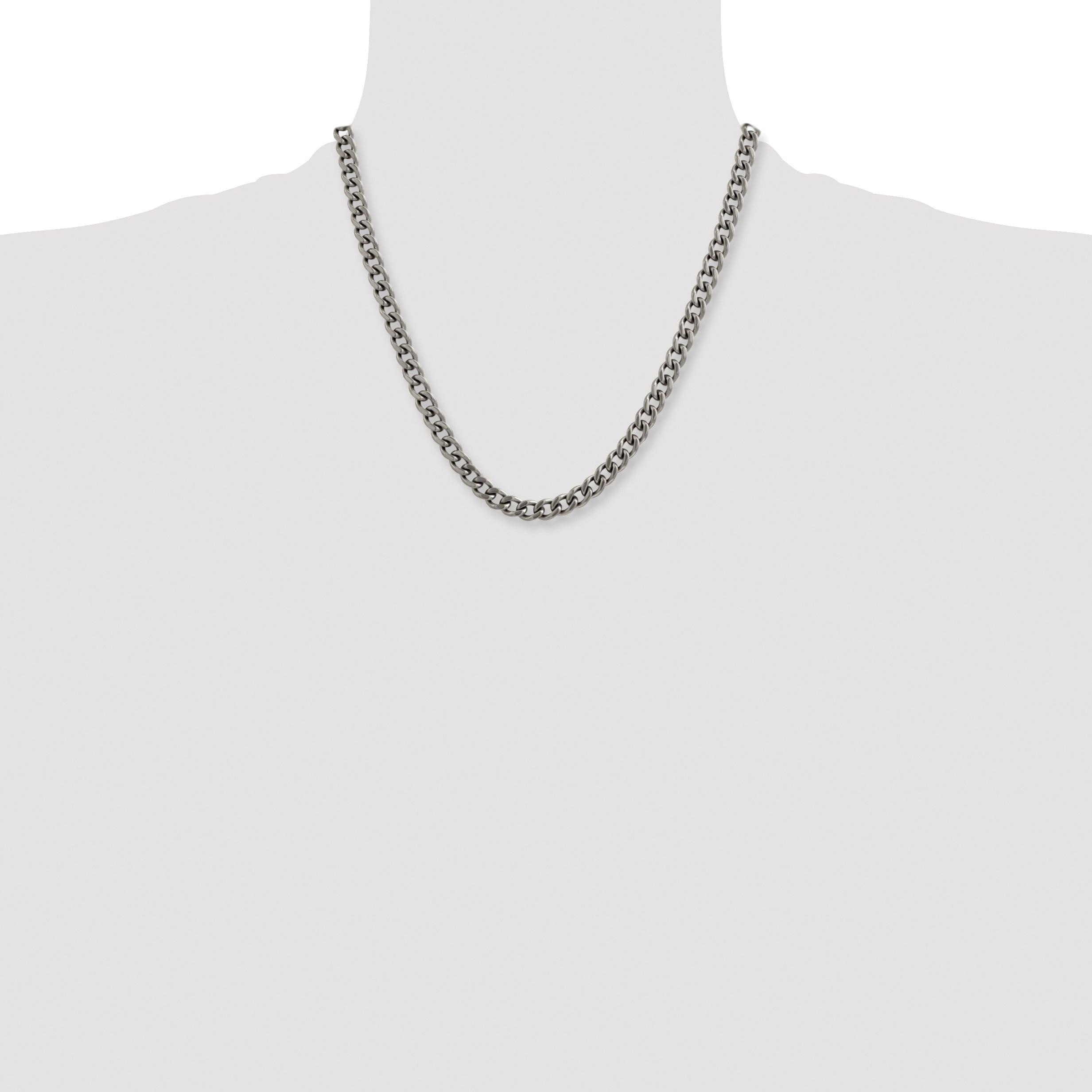 Chisel Titanium Polished 7.5mm 20 inch Curb Chain