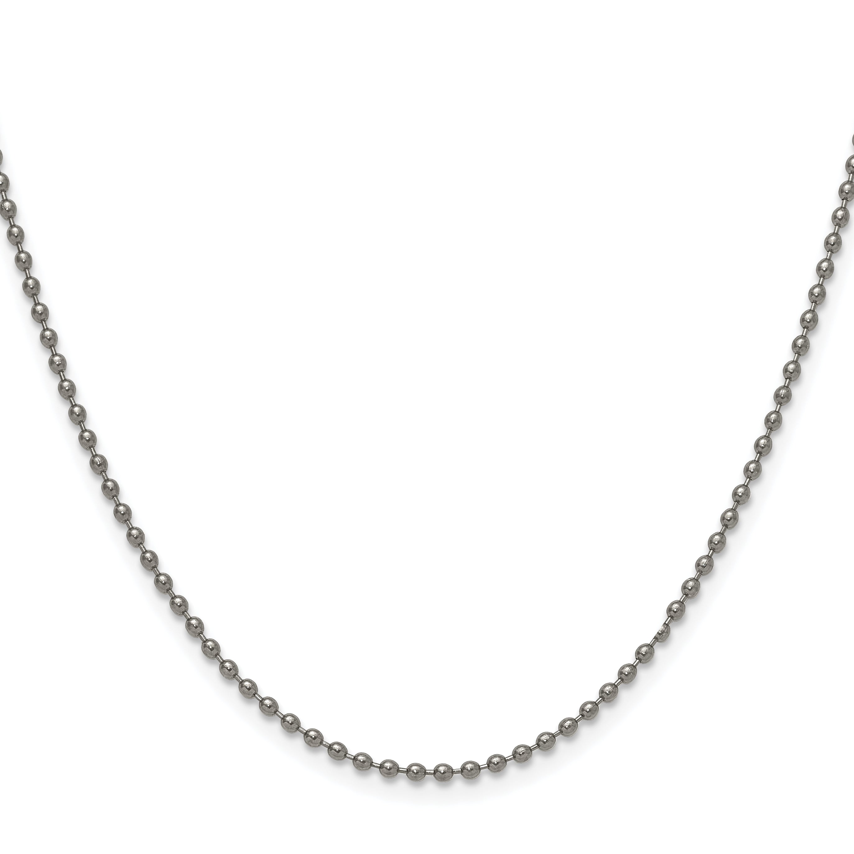 Titanium Beaded Chain Necklace 2mm