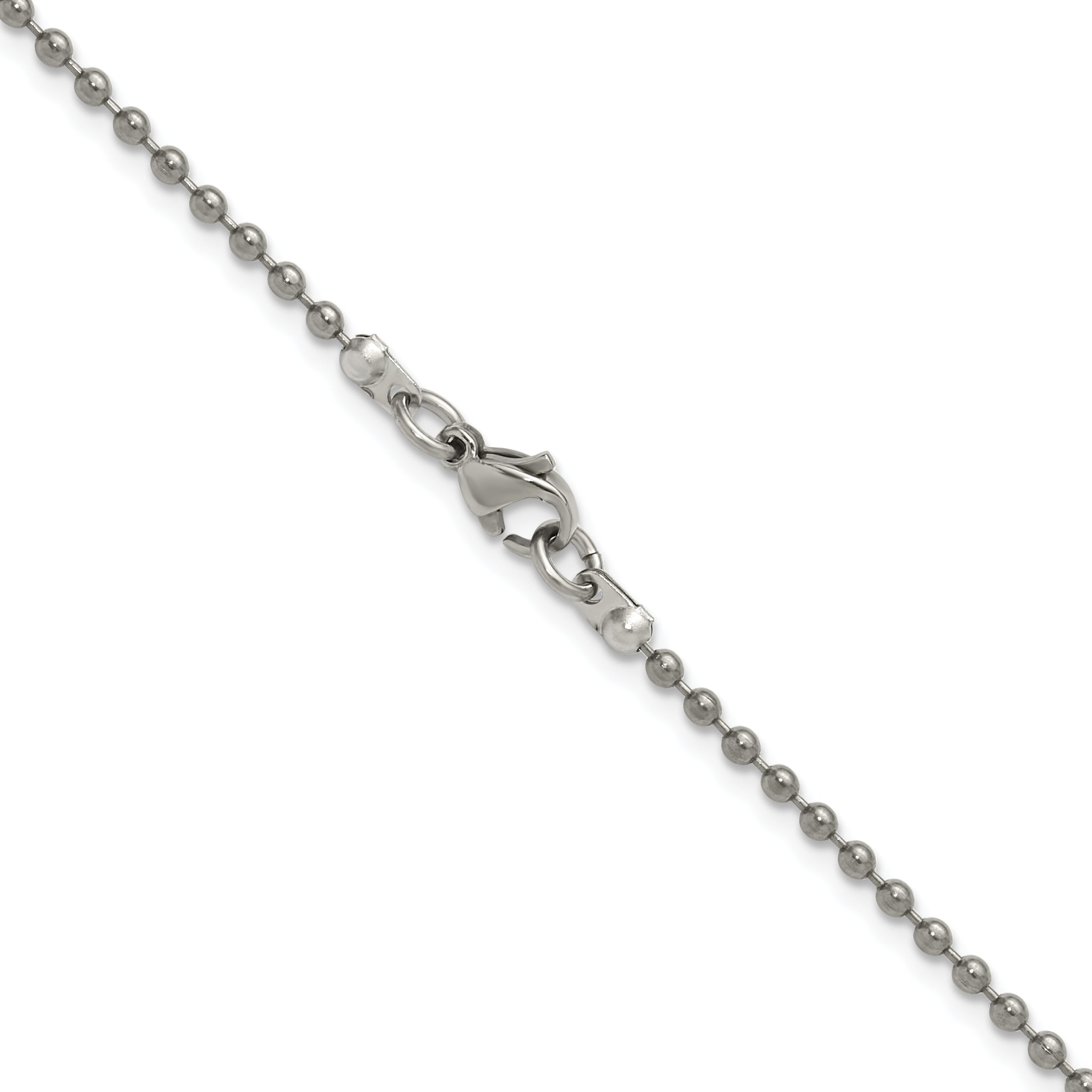 Titanium Beaded Chain Necklace 2mm
