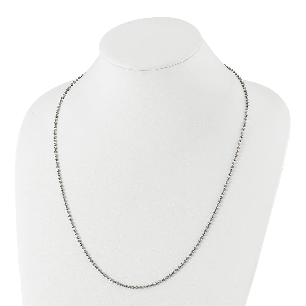Titanium Beaded Chain Necklace 2mm