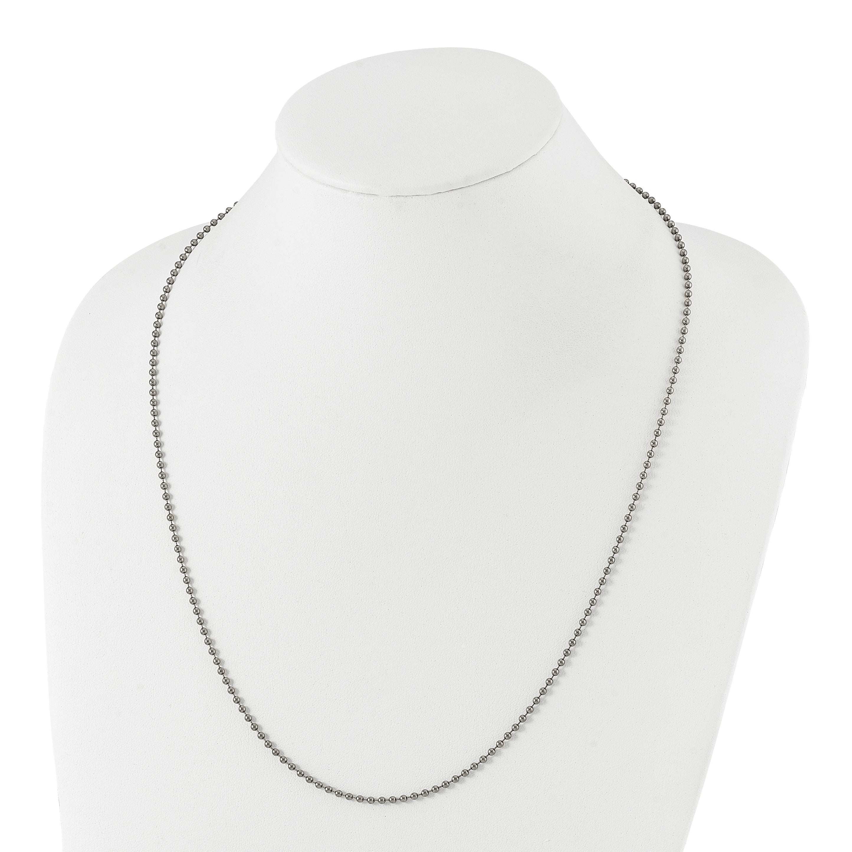 Titanium Beaded Chain Necklace 2mm