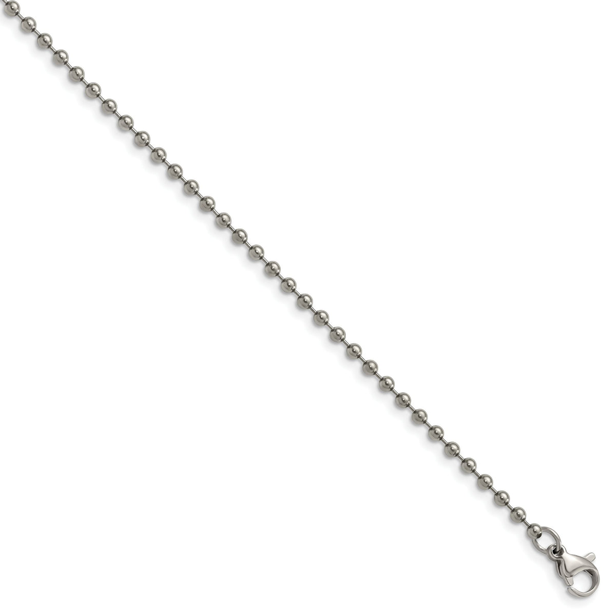 Chisel Ball Chain Necklace in Titanium, 2mm, 18–24 Inch - Sophia Jewelers Main image