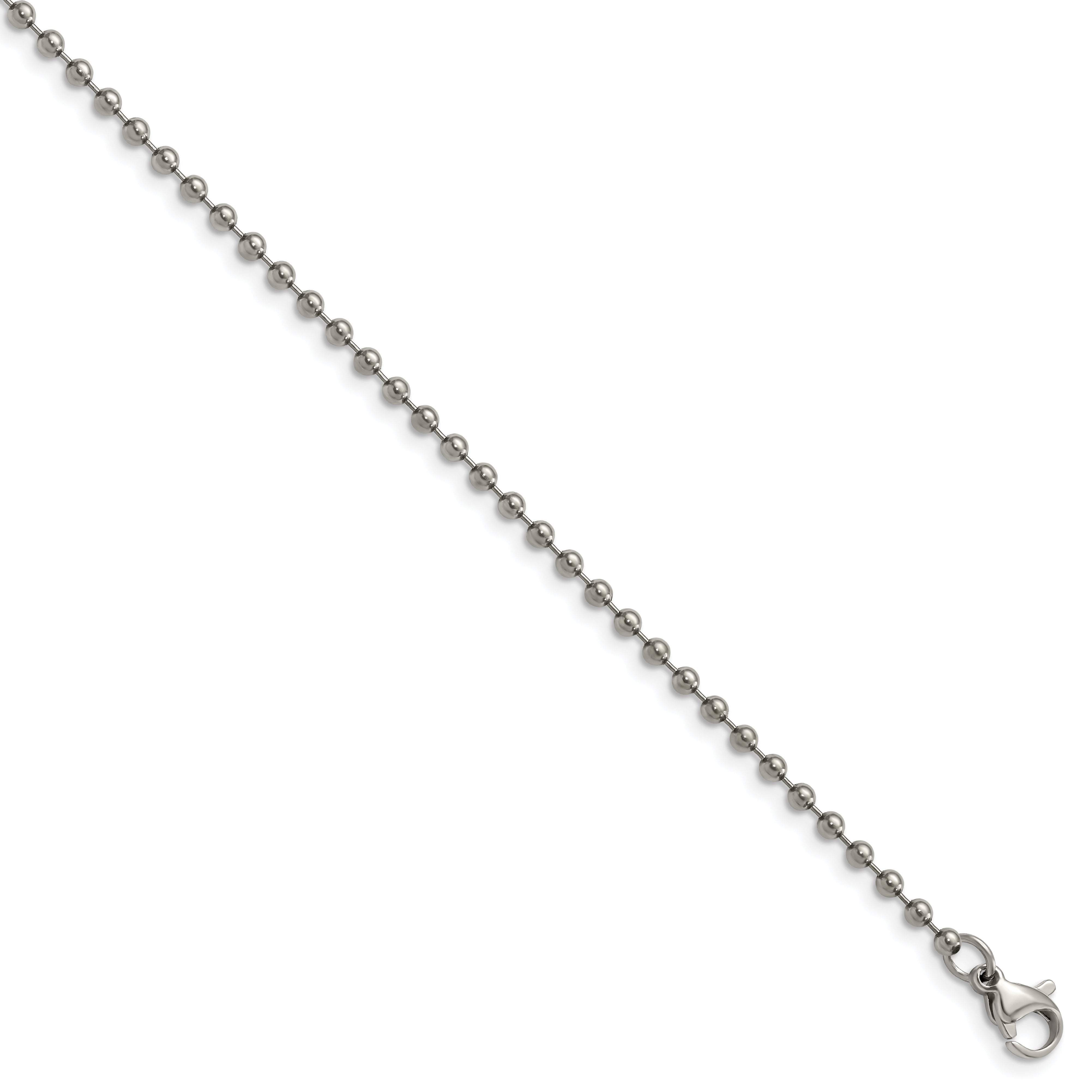 Titanium Beaded Chain Necklace 2mm Main image