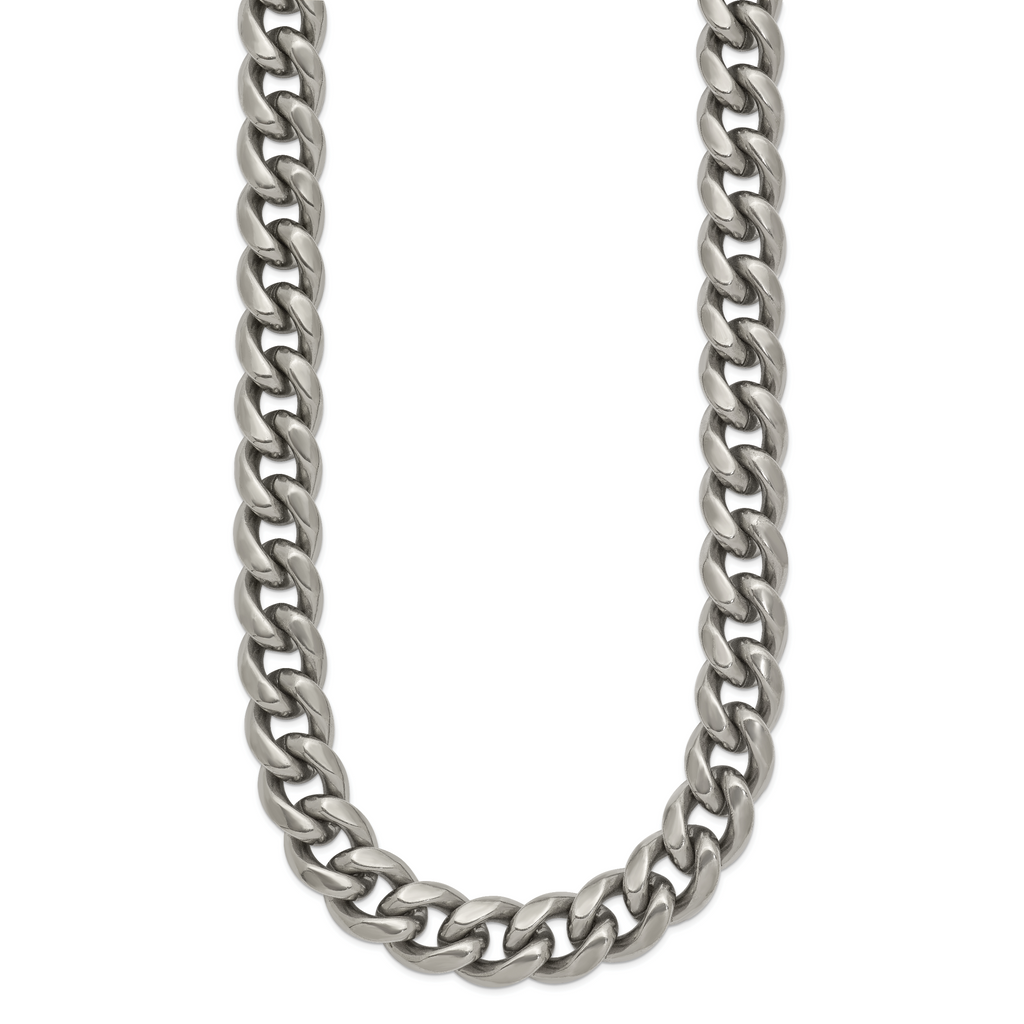 Titanium Curb Chain Necklace 10mm