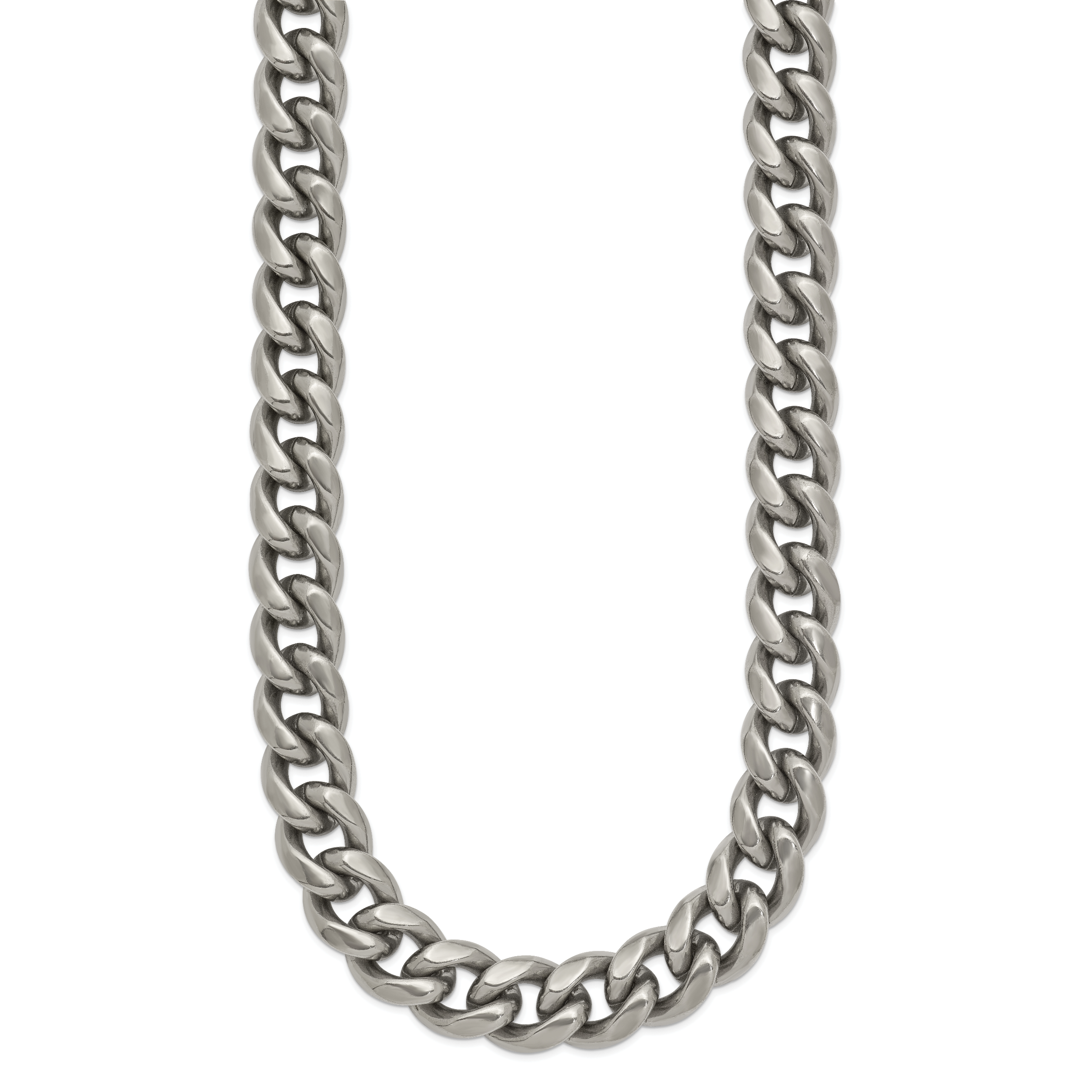 Titanium Polished 10.00mm Curb Necklace Secondary image