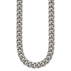 Titanium Polished 10.00mm Curb 22in Necklace