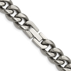 Titanium Polished 10.00mm Curb 22in Necklace