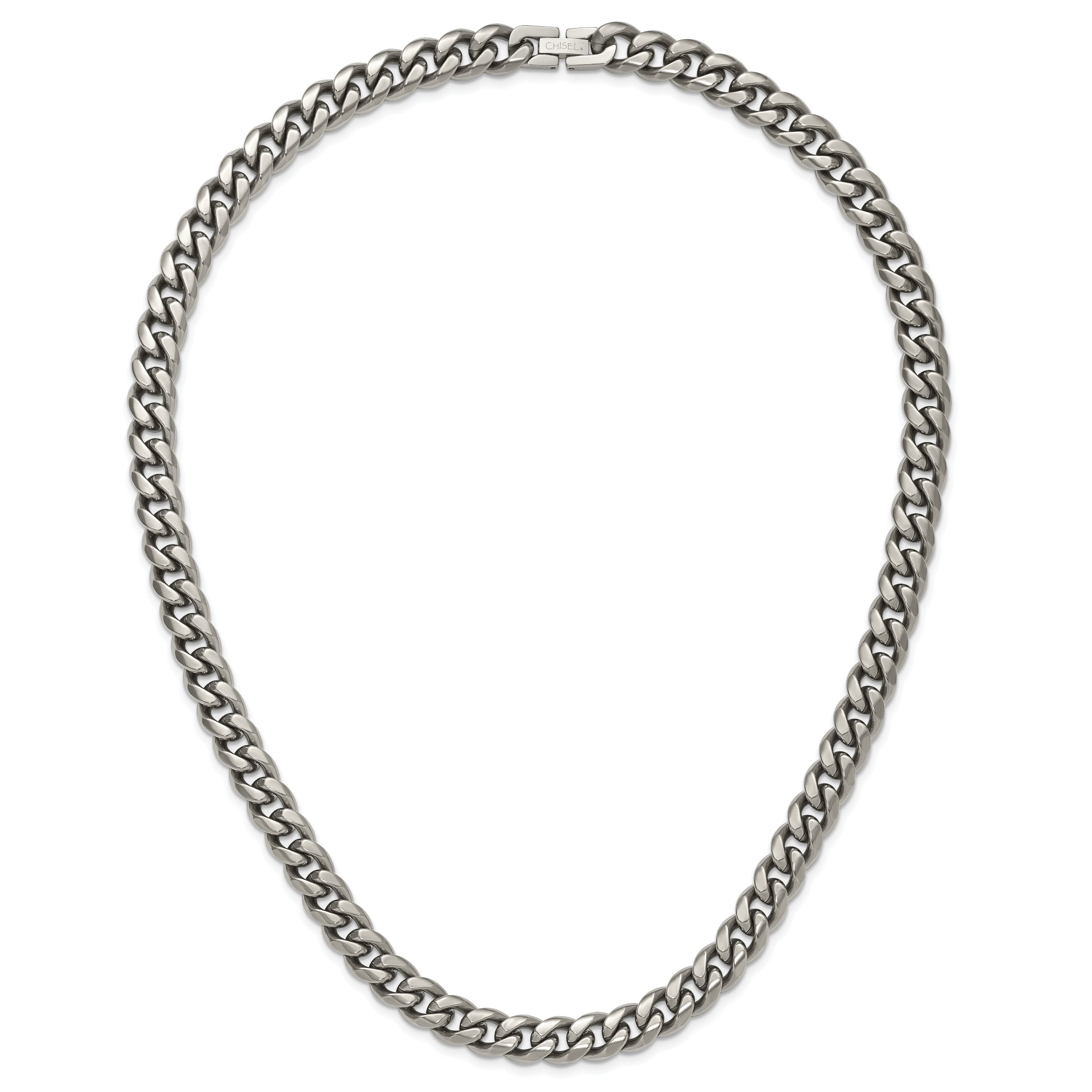 Titanium Polished 10.00mm Curb 22in Necklace