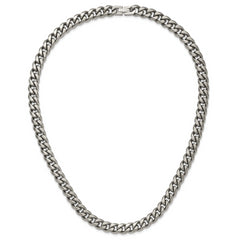 Titanium Polished 10.00mm Curb 22in Necklace