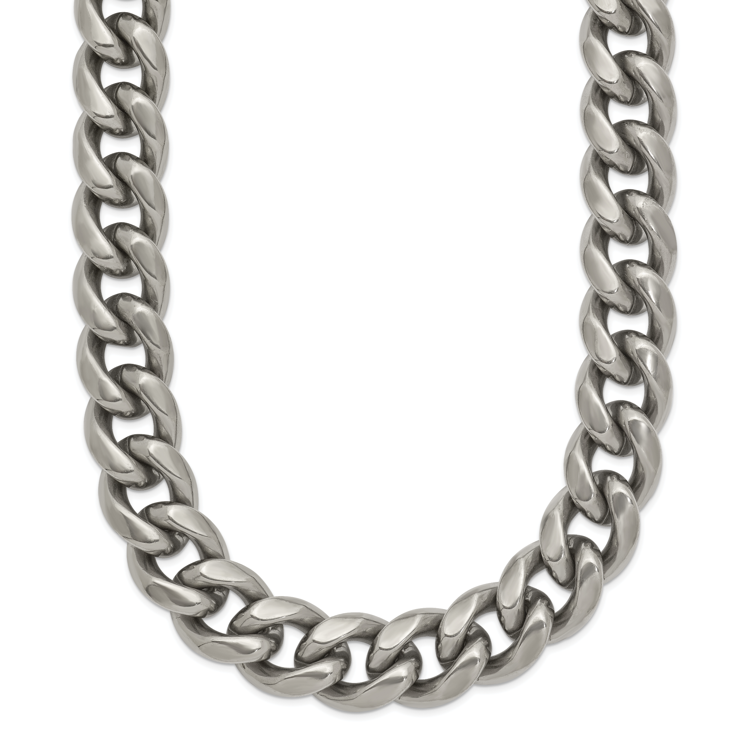 Titanium Polished 10.00mm Curb Necklace Main image