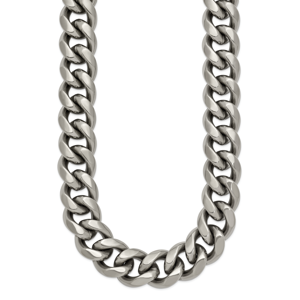 Titanium Curb Chain Necklace 14.5mm