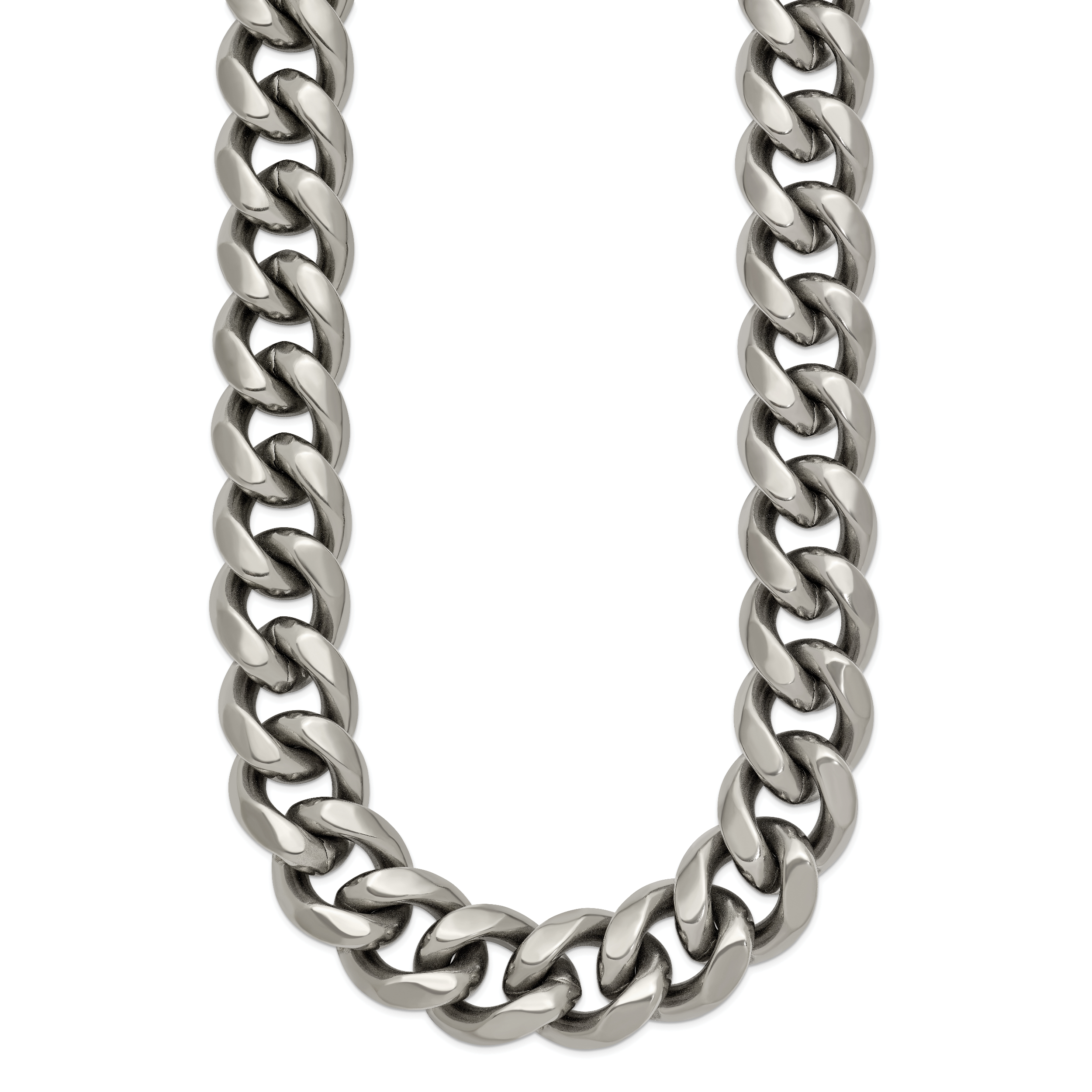 Titanium Curb Chain Necklace 14.5mm