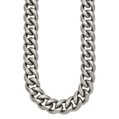 Titanium Polished 14.50mm Curb 22in Necklace