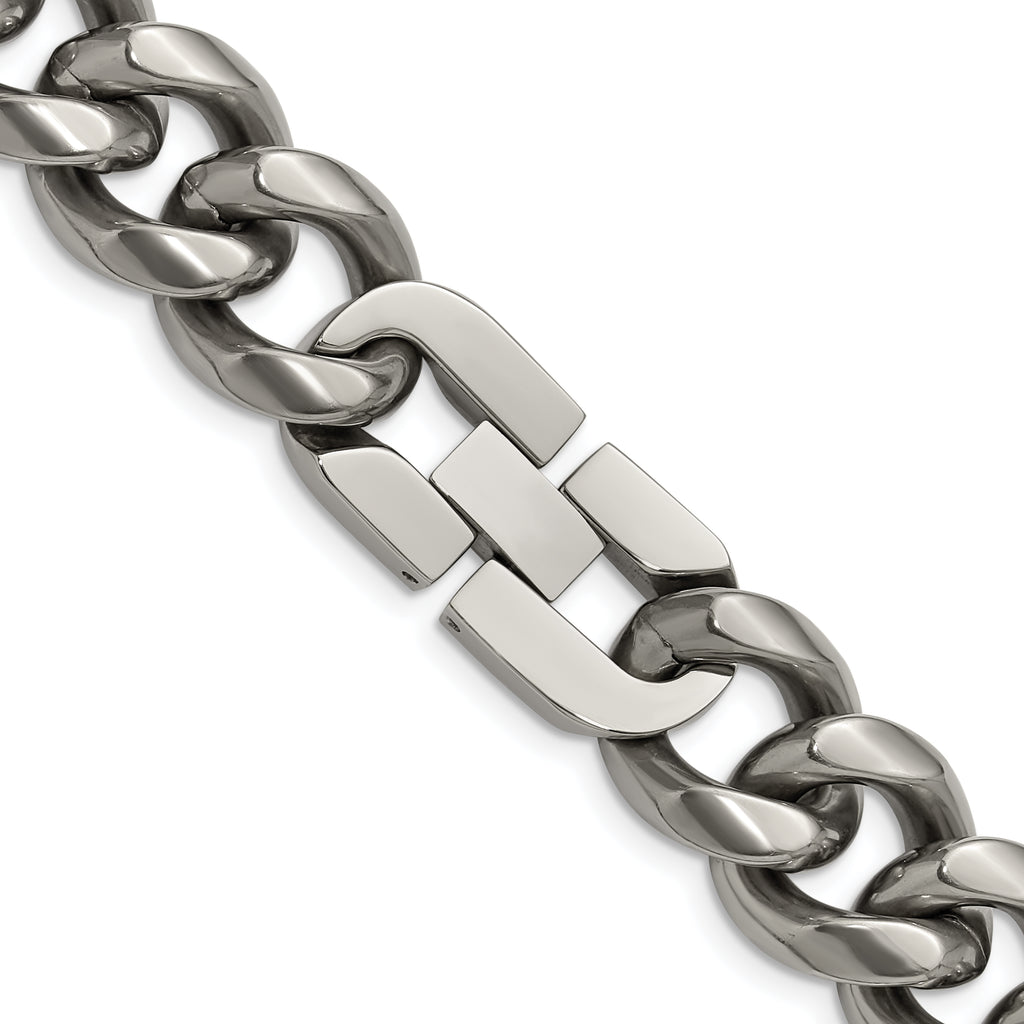 Titanium Curb Chain Necklace 14.5mm