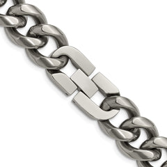 Titanium Polished 14.50mm Curb 22in Necklace