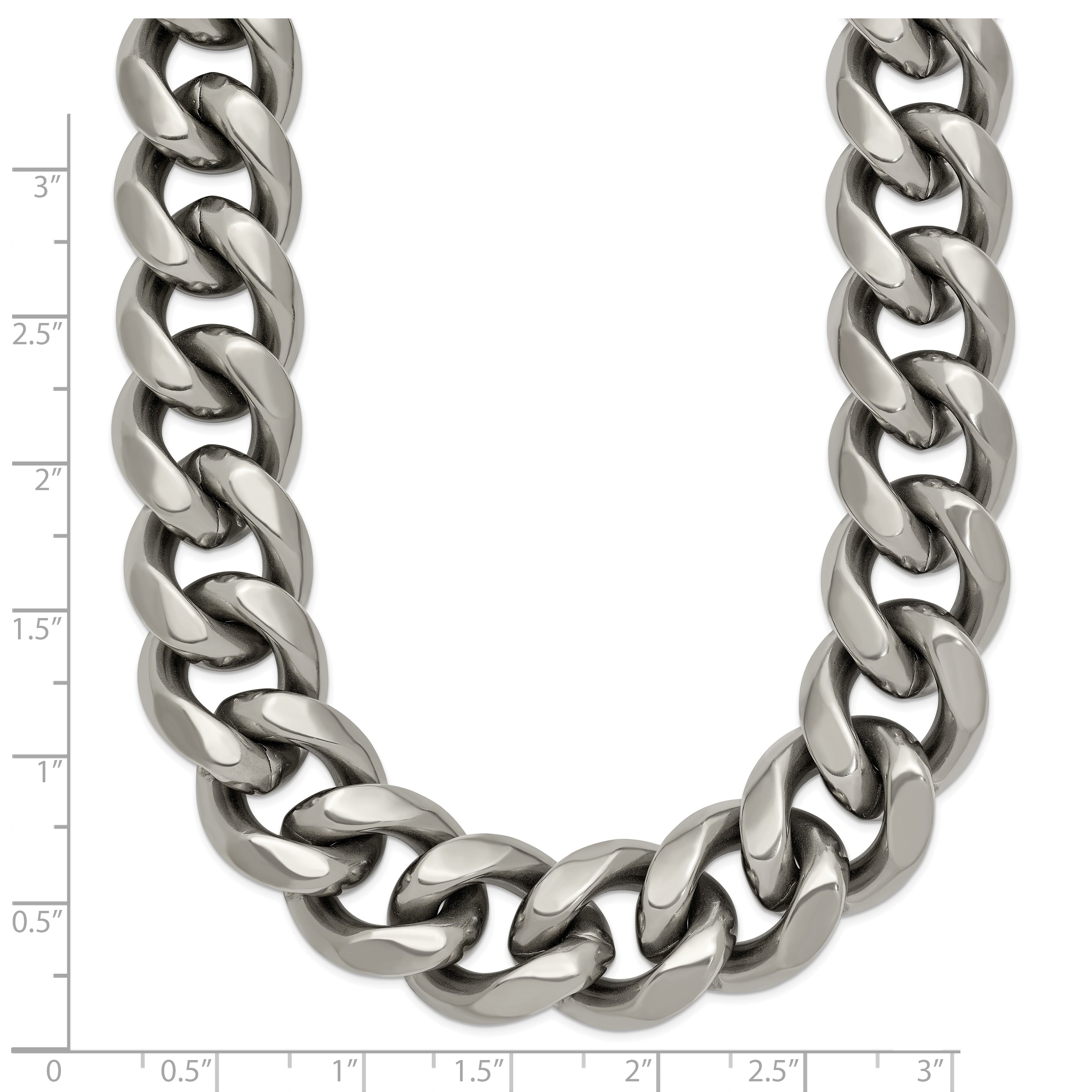 Titanium Polished 14.50mm Curb 22in Necklace