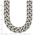 Titanium Polished 14.50mm Curb Necklace