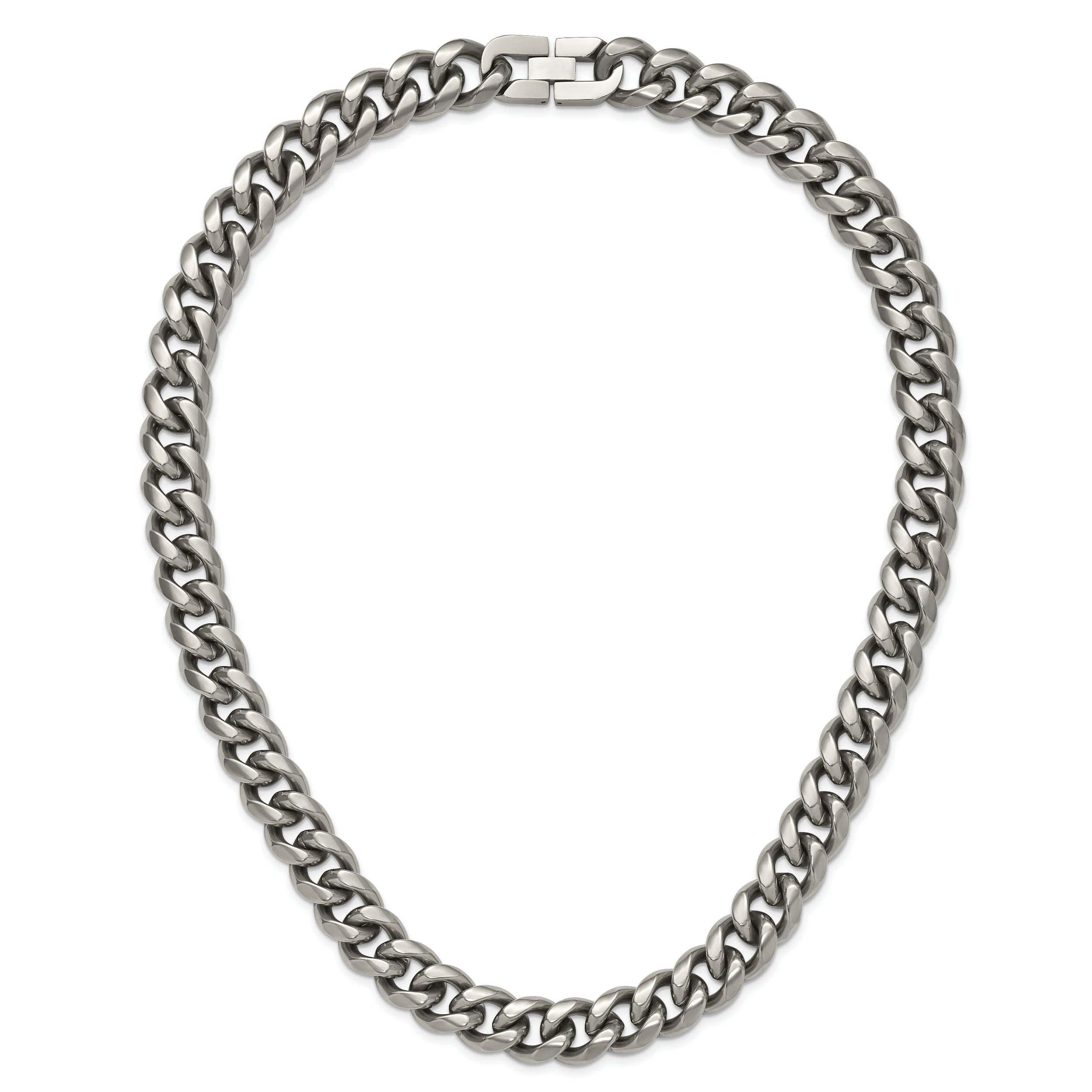 Titanium Polished 14.50mm Curb 22in Necklace
