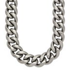 Titanium Polished 14.50mm Curb Necklace