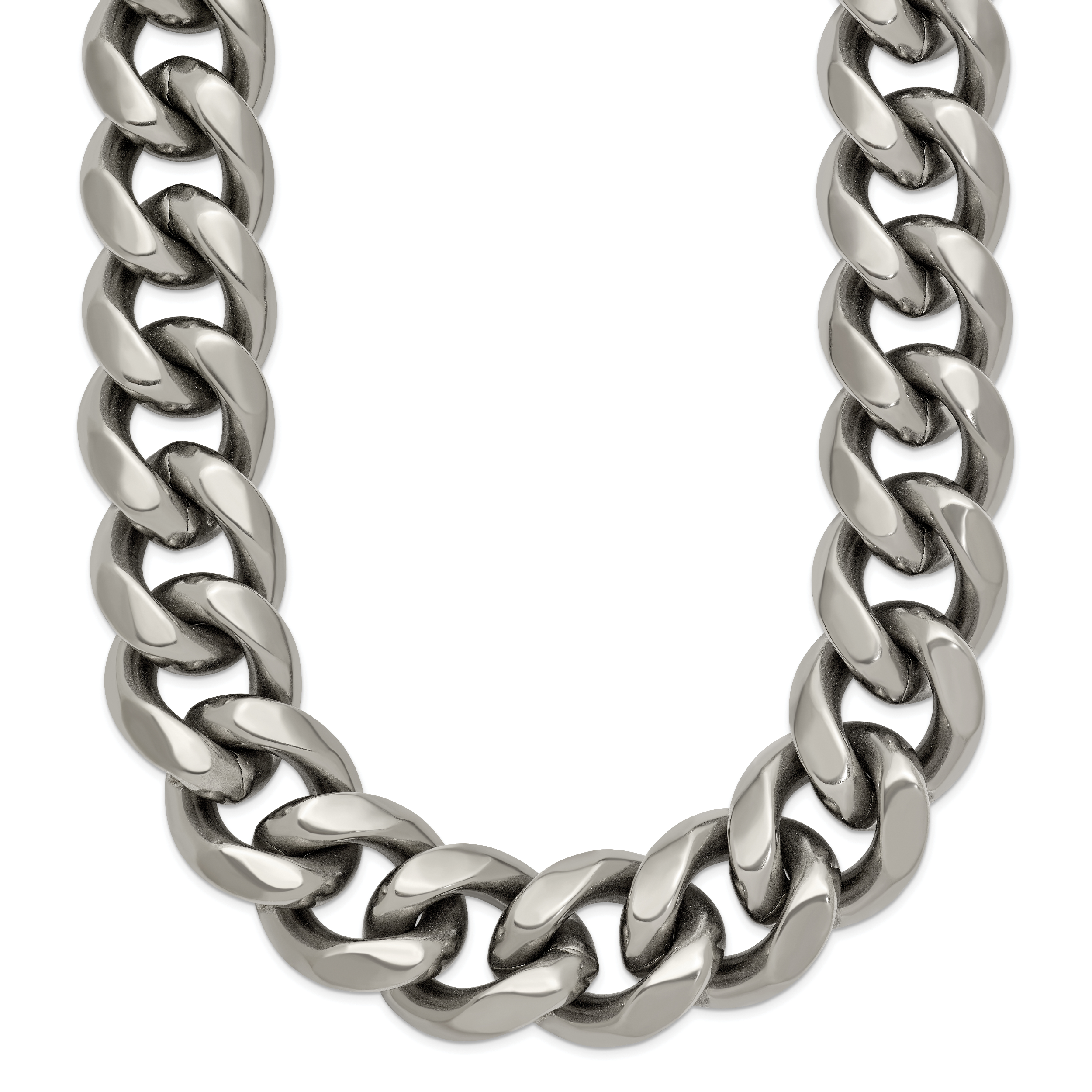 Titanium Polished 14.50mm Curb Necklace