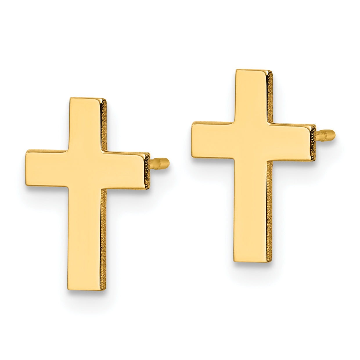 14k Polished Cross Earrings Secondary image