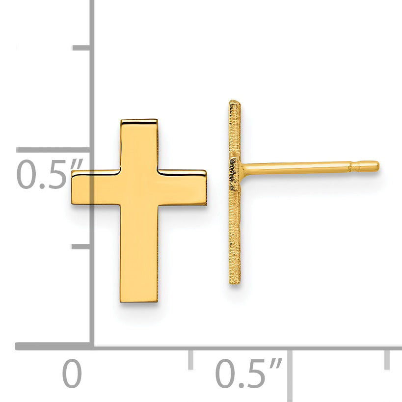14k Polished Cross Earrings