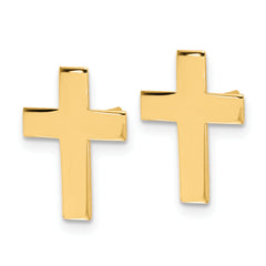 14k Polished Cross Earrings