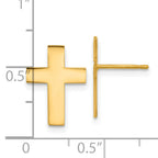 14k Polished Cross Earrings