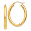 14k Polished 3.5mm Oval Tube Hoop Earrings
