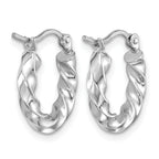 Twisted Hoop Earrings in 14K White Gold, 3x16mm - Sophia Jewelers
