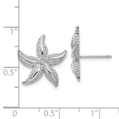 14k White Gold Starfish Post Earrings
