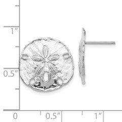 14K White Gold Large Sanddollar Post Earrings