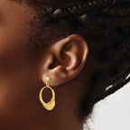 Golf Visor Stud Dangle Earrings in 14K Yellow Gold - Sophia Jewelers