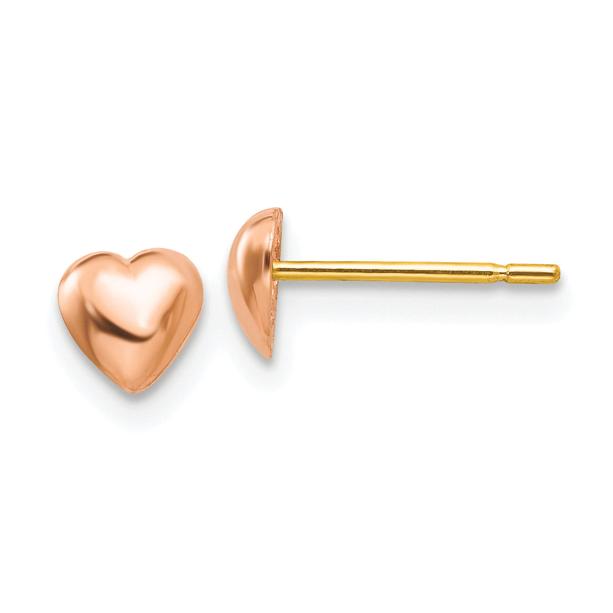 14K Rose Polished Heart Post Stud Earrings Main image