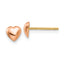 14K Rose Polished Heart Post Stud Earrings