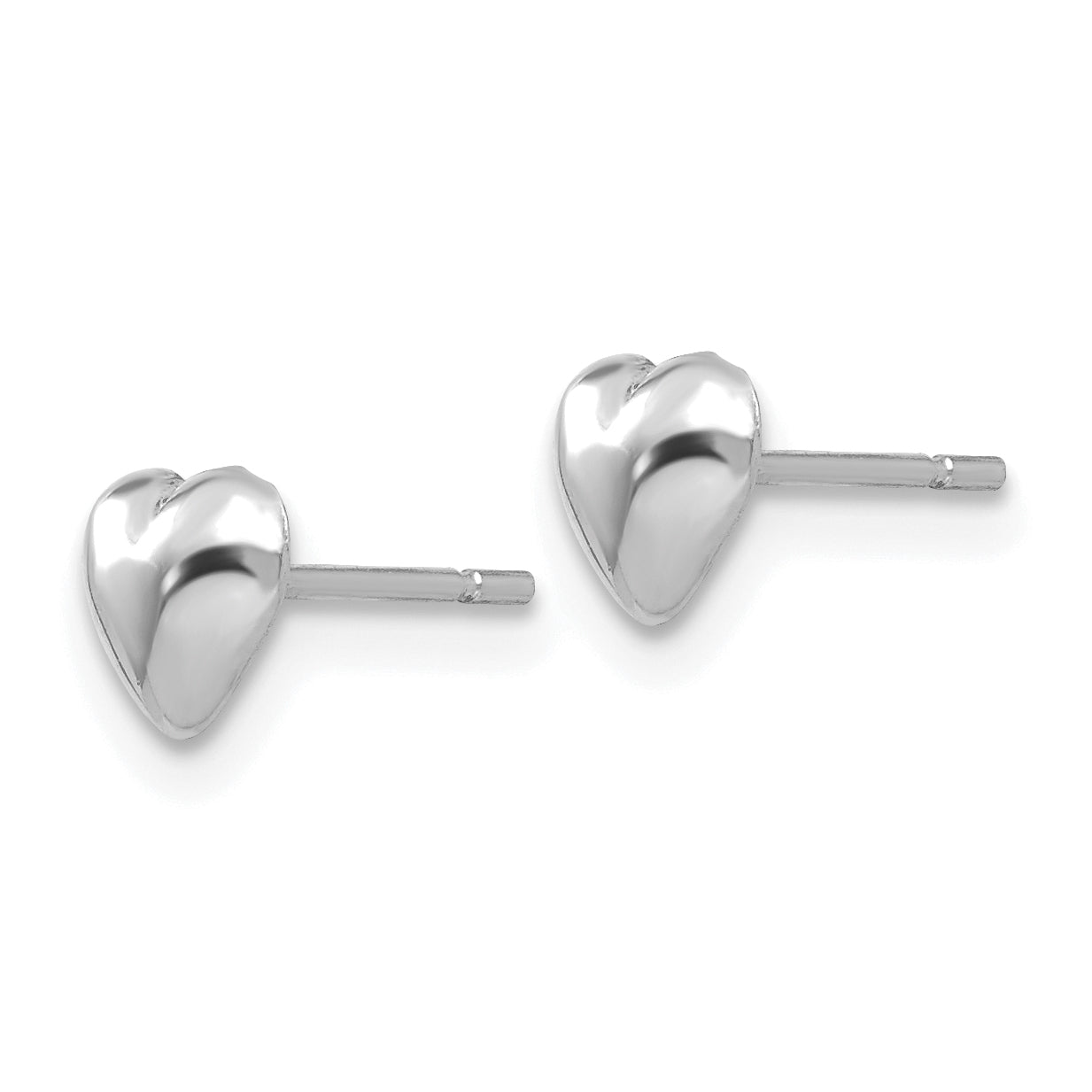 14K White Gold Polished Heart Post Earrings Secondary image